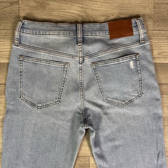 J. Crew Slim Boyfriend Jean Distressed Frayed Hem Light Wash Jeans sz 27 - Picture 7 of 9